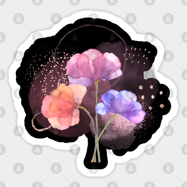 Dainty Poppies - Watercolor Flowers Sticker by Art by Ergate
